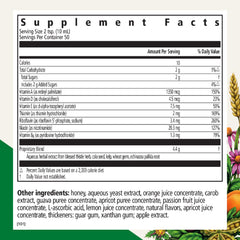 Back label with ingredients and directions on Floradix Epresat