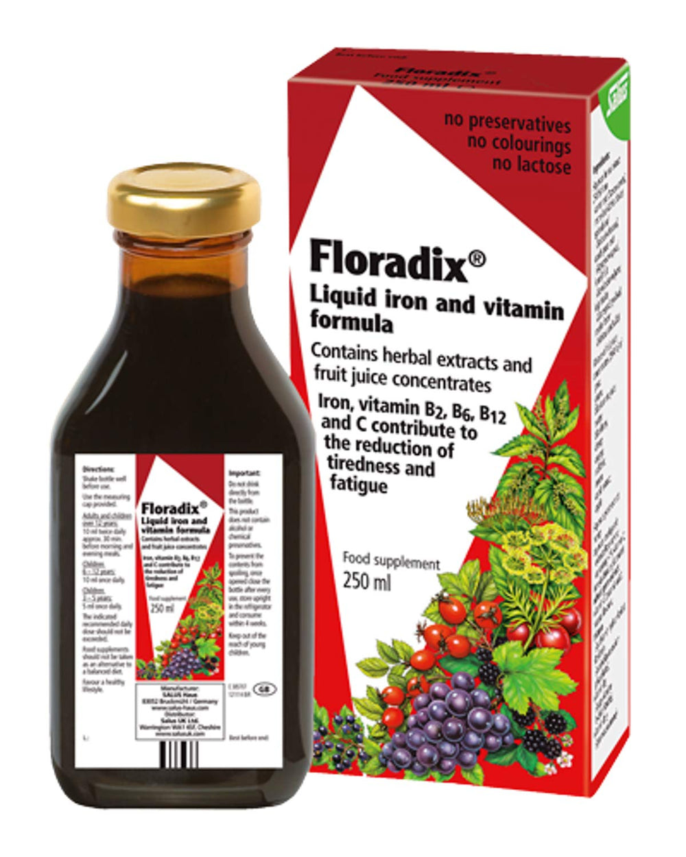 Floradix Floravital liquid iron and vitamin formula bottle - 3 pack