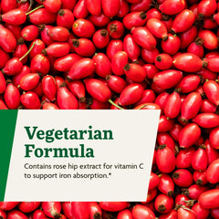 Non-GMO, vegetarian, lactose-free labeling on Floradix