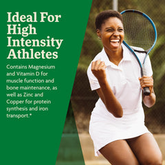 Athlete with strong muscles and bones supported by Floradix