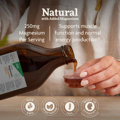 Liquid magnesium formula showing pineapple and mango infusion