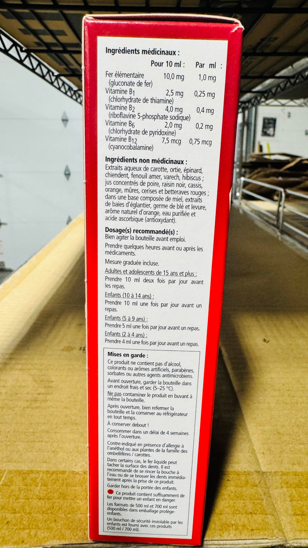 Floradix vegetarian-friendly label signals lactose-free, alcohol-free formulation