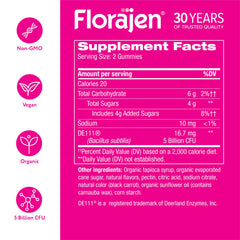 Packaging bottle of Florajen Women's Probiotic Gummies