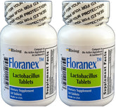 Floranex Probiotic bottle with 50 tablets per bottle, pack of 2 (100 tablets total)