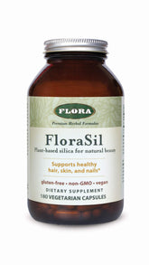 FloraSil silica supplement bottle with label visible