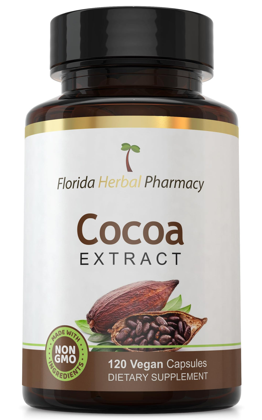 Florida Herbal Pharmacy Cocoa Extract Capsules 10:1 – 120 capsules, 500 mg per capsule
