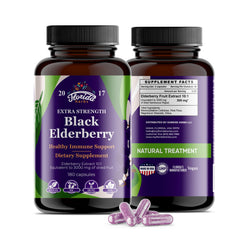 Florida Herbs Black Elderberry Capsules bottle - 180 count