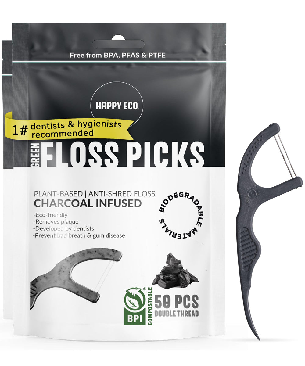 Biodegradable floss picks 100pcs packaging
