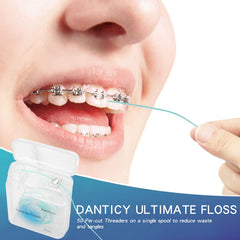 Open case showing organized floss threaders