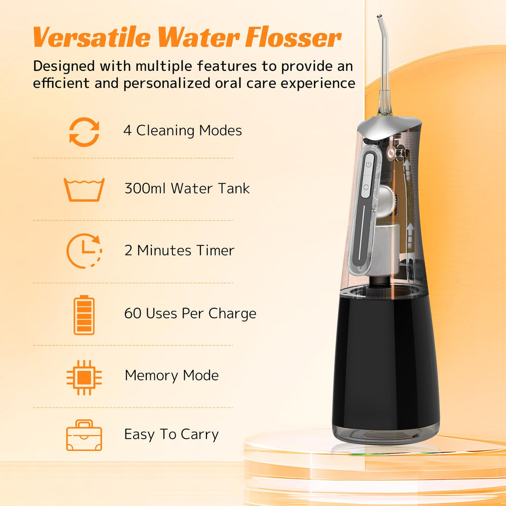 Front view of FlossJet cordless water flosser