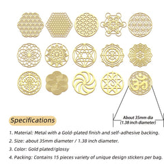 Flower of Life Orgonite sticker gold plated – flat lay
