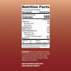 Close-up of ingredients: pea protein, L-glutamine, and carbs