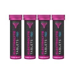 Fluid Tactical 40-count tablets in a mixed-berry bottle for on-the-go hydration
