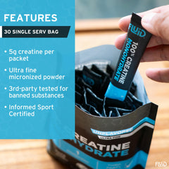 Creatine Monohydrate dissolved in a glass of water