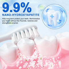 Fluoride-free toothpaste with peppermint flavor