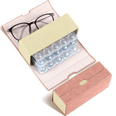 Flutesan 2-in-1 pink daily contact lens case and glasses organizer front view