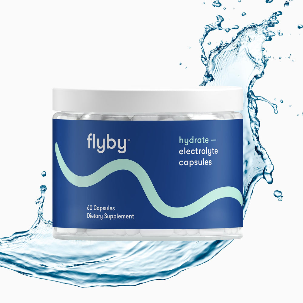 Flyby Electrolyte Capsule wellness balance image highlights overall daily wellness benefits.