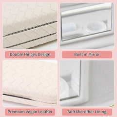 Interior with built-in mirror for easy contact lens use