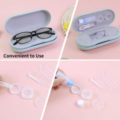 Includes contact lens storage kit with lens boxes, solution bottle, remover tool, and tweezer
