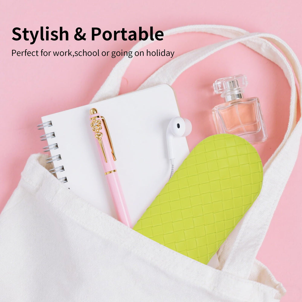 Case placed in bag showing portable travel-ready design