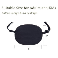 Front view of FMS eye patch packaging and product