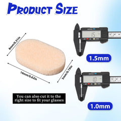 Close-up of soft sponge foam nose pads in black