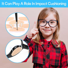 Close-up of D-shaped foam eyeglass nose pads