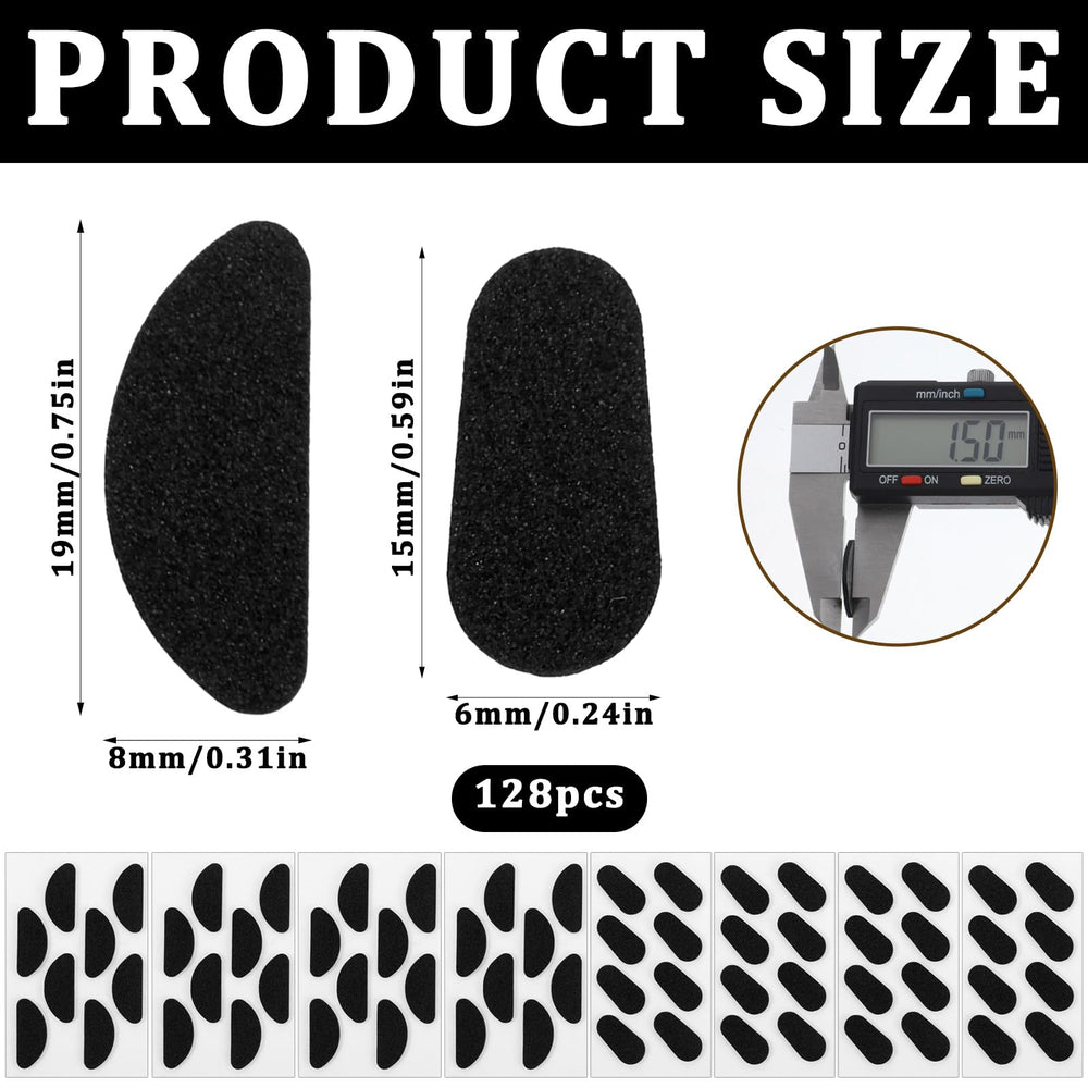 Close-up of foam nose pads for glasses in black