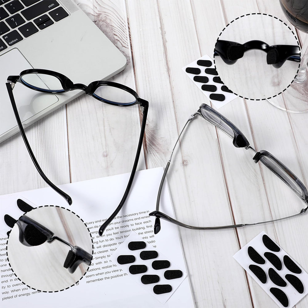 Eyewear with foam nose pads providing non-slip support