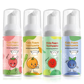 Front view of kids foam toothpaste bottle for toddlers