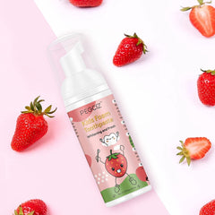 Child brushing teeth with U-shaped toothbrush