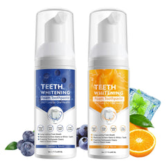 Foaming toothpaste bottle with fluoride for whitening in blueberry flavor