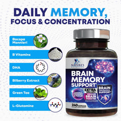 Person focusing while studying with memory supplement