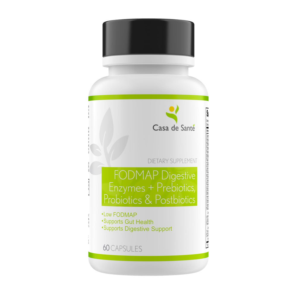 Bottle of FODMAP Digestive Enzymes with Probiotics, Prebiotics & Postbiotics