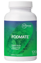 Bottle of Microbiome Labs FODMATE Digestive Enzymes 120 capsules