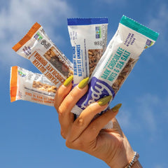 Fody blueberry-almond snack bar bar-bite — quick nourishment during busy days.