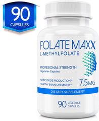 Nutritional facts label on FolateMaxx bottle