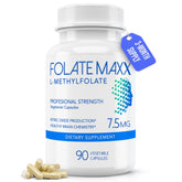 Bottle of FolateMaxx L-Methylfolate 7.5mg with 90 capsules