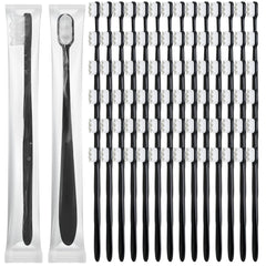 FoldTier 100 piece nano toothbrush bulk pack in black and white, front view