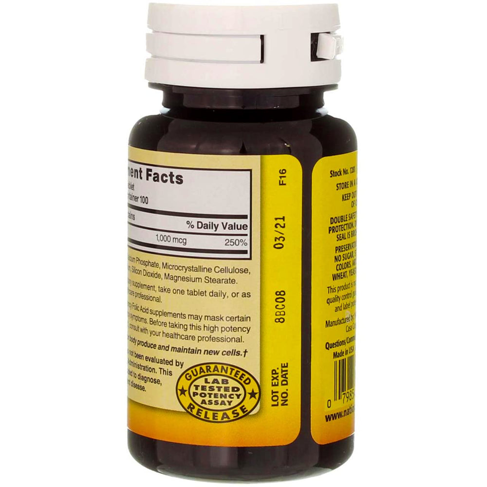 Two-pack packaging for Nature's Blend Folic Acid 1000mcg Tablets