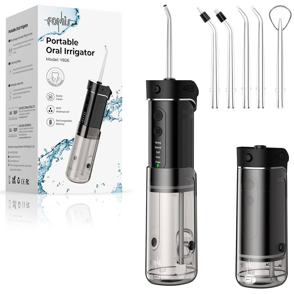 FOMIS Mini Portable Travel Water Flosser - black - full view