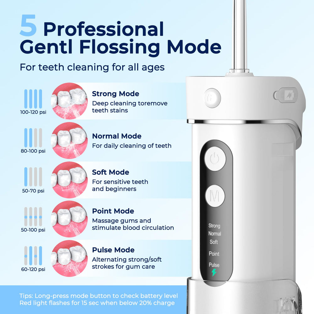 Ultra-portable travel-ready design of FOMIS water flosser