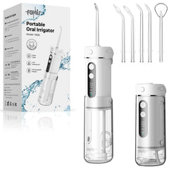 Front view of FOMIS Mini Water Flosser in white