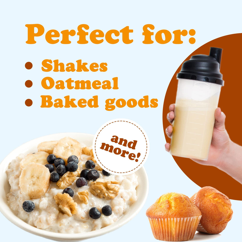 Protein powder being used to make pancakes