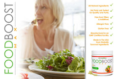 Close-up of natural ingredients: turmeric and alfalfa in FoodBoost MAX