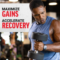 Force Factor Anabolic Muscle Builder AI PeptiStrong infographic highlights protein synthesis benefits