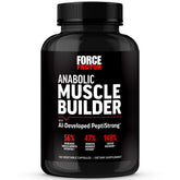 Force Factor Anabolic Muscle Builder bottle close-up highlighting recovery support after workouts