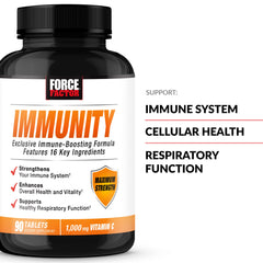 Close-up of Force Factor Immunity bottle label
