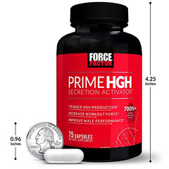 Force Factor Prime HGH Secretion Activator 3-pack on shelf conveys value and convenience.