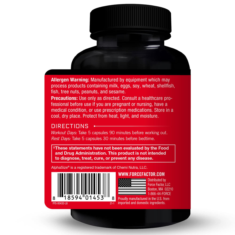 Close-up of AlphaSize ingredient on the label